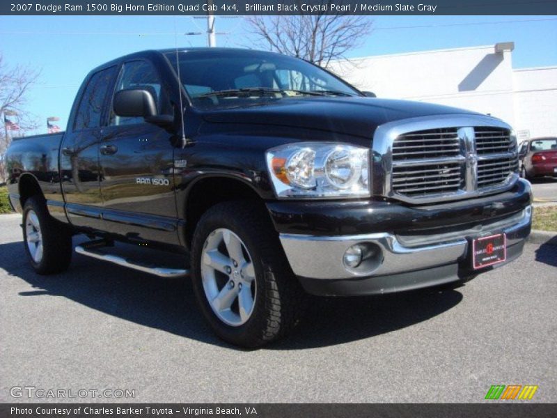 Brilliant Black Crystal Pearl / Medium Slate Gray 2007 Dodge Ram 1500 Big Horn Edition Quad Cab 4x4