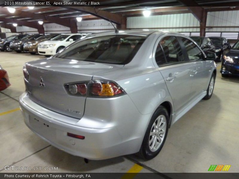 Apex Silver Metallic / Black 2010 Mitsubishi Lancer ES