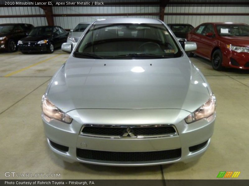 Apex Silver Metallic / Black 2010 Mitsubishi Lancer ES