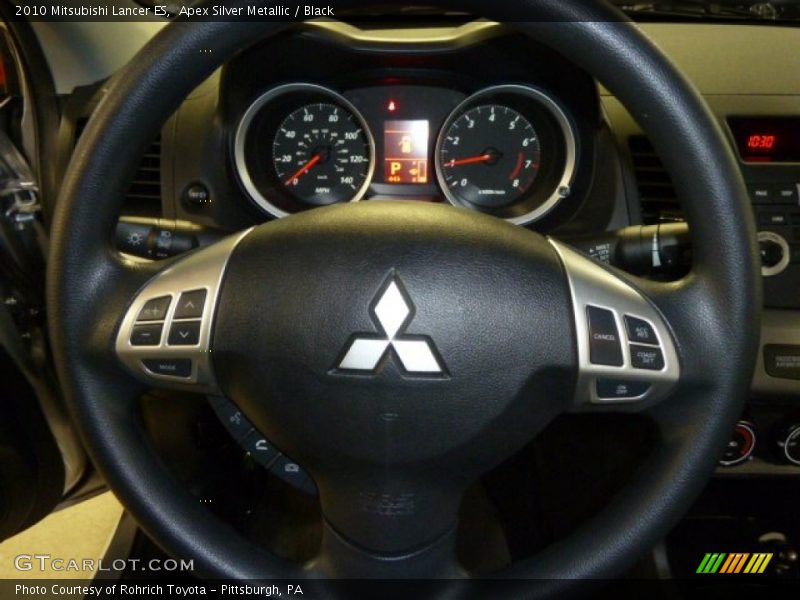 Apex Silver Metallic / Black 2010 Mitsubishi Lancer ES