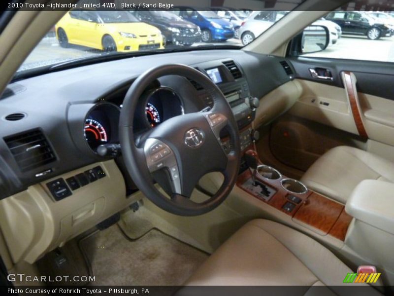 Black / Sand Beige 2010 Toyota Highlander Limited 4WD