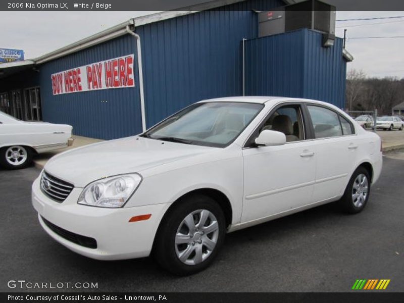 White / Beige 2006 Kia Optima LX