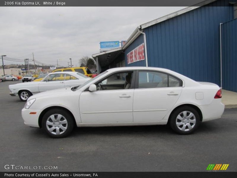 White / Beige 2006 Kia Optima LX