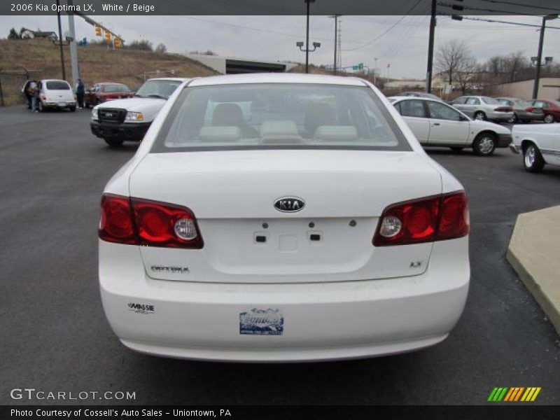 White / Beige 2006 Kia Optima LX
