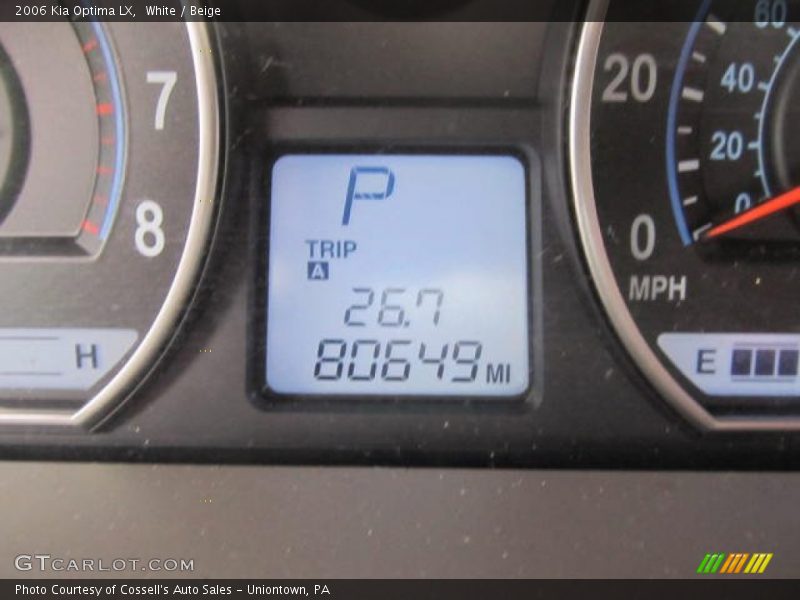 White / Beige 2006 Kia Optima LX