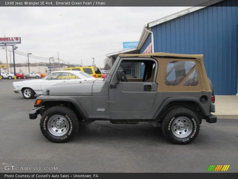 Emerald Green Pearl / Khaki 1998 Jeep Wrangler SE 4x4