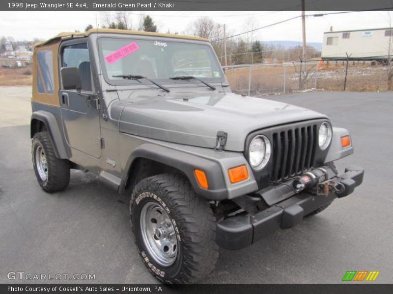 Emerald Green Pearl / Khaki 1998 Jeep Wrangler SE 4x4