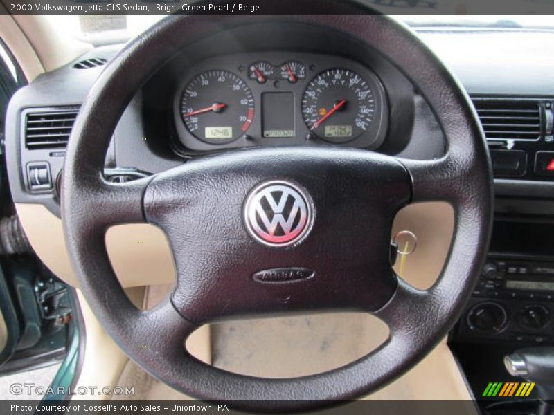 Bright Green Pearl / Beige 2000 Volkswagen Jetta GLS Sedan