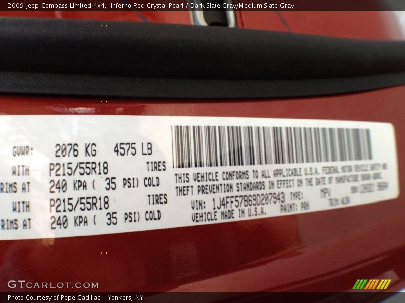 Inferno Red Crystal Pearl / Dark Slate Gray/Medium Slate Gray 2009 Jeep Compass Limited 4x4