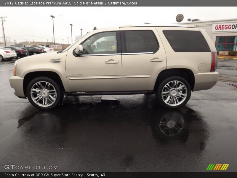 Gold Mist Metallic / Cashmere/Cocoa 2012 Cadillac Escalade Premium AWD