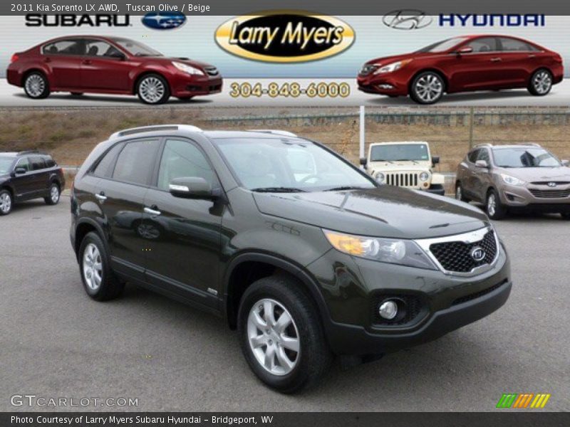 Tuscan Olive / Beige 2011 Kia Sorento LX AWD