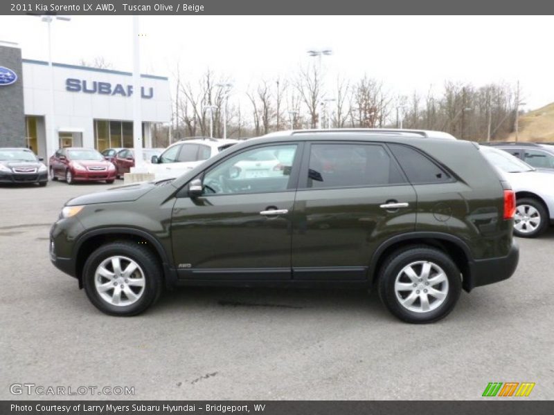 Tuscan Olive / Beige 2011 Kia Sorento LX AWD