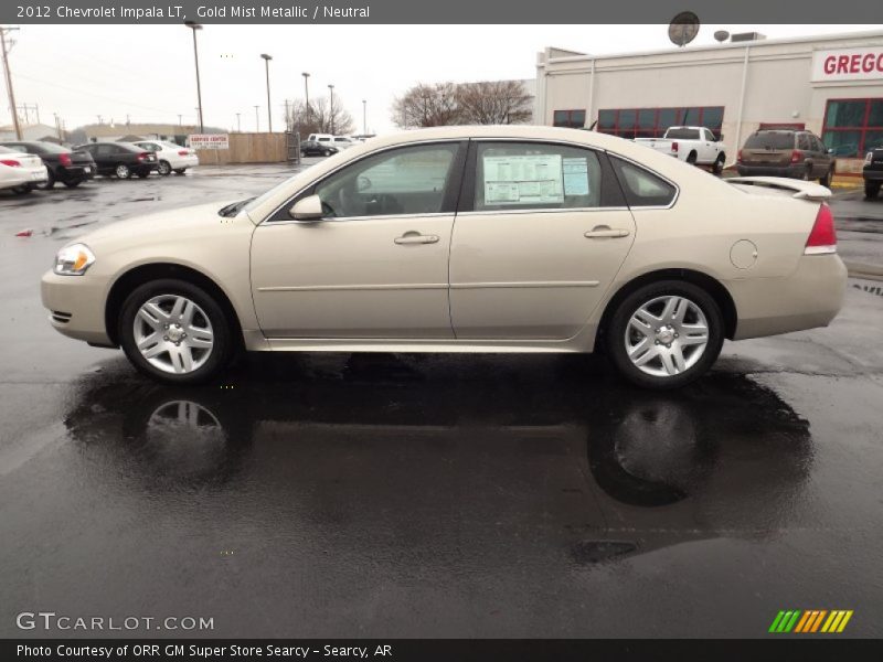 Gold Mist Metallic / Neutral 2012 Chevrolet Impala LT