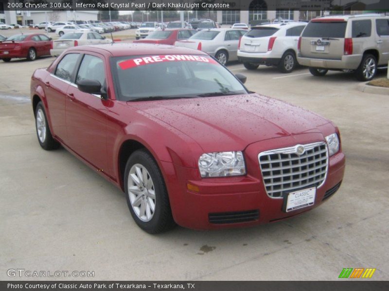 Inferno Red Crystal Pearl / Dark Khaki/Light Graystone 2008 Chrysler 300 LX