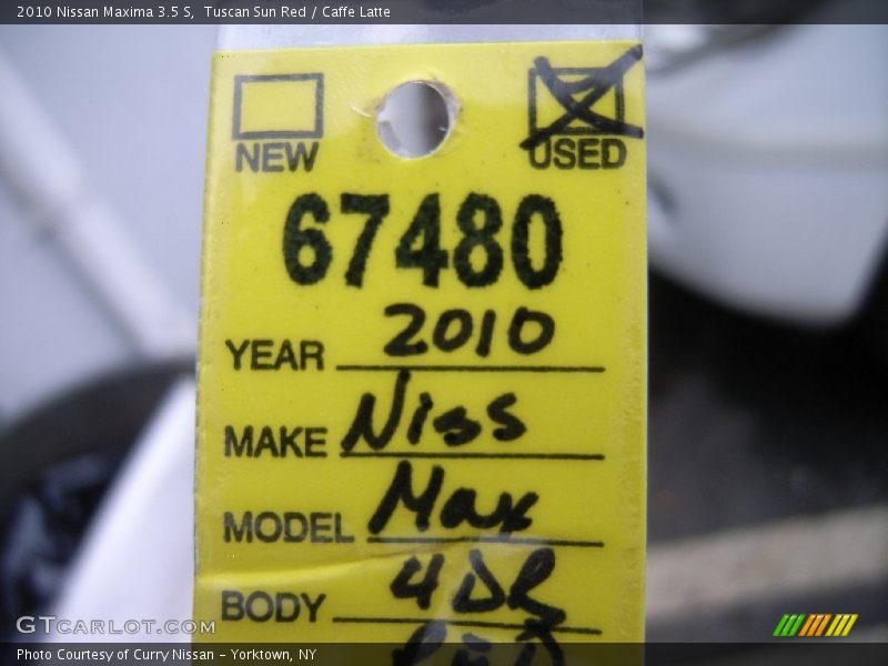 Tuscan Sun Red / Caffe Latte 2010 Nissan Maxima 3.5 S