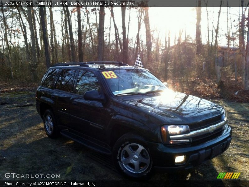 Dark Green Metallic / Medium Oak 2003 Chevrolet TrailBlazer LT 4x4