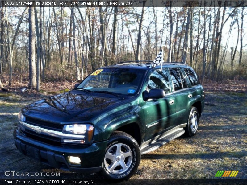 Dark Green Metallic / Medium Oak 2003 Chevrolet TrailBlazer LT 4x4