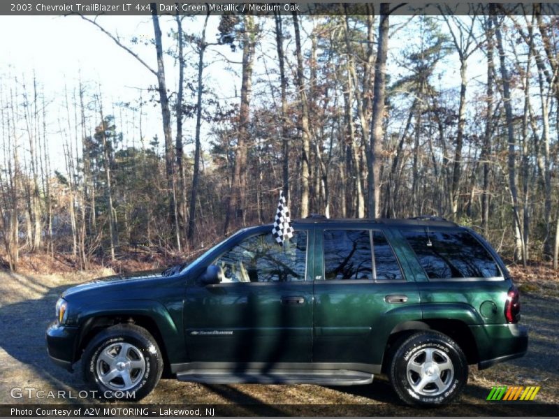 Dark Green Metallic / Medium Oak 2003 Chevrolet TrailBlazer LT 4x4