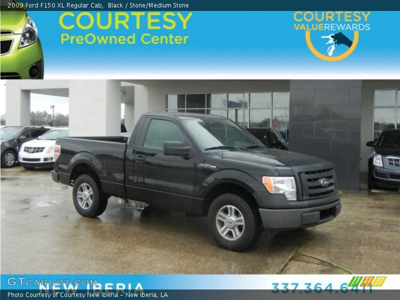 Black / Stone/Medium Stone 2009 Ford F150 XL Regular Cab