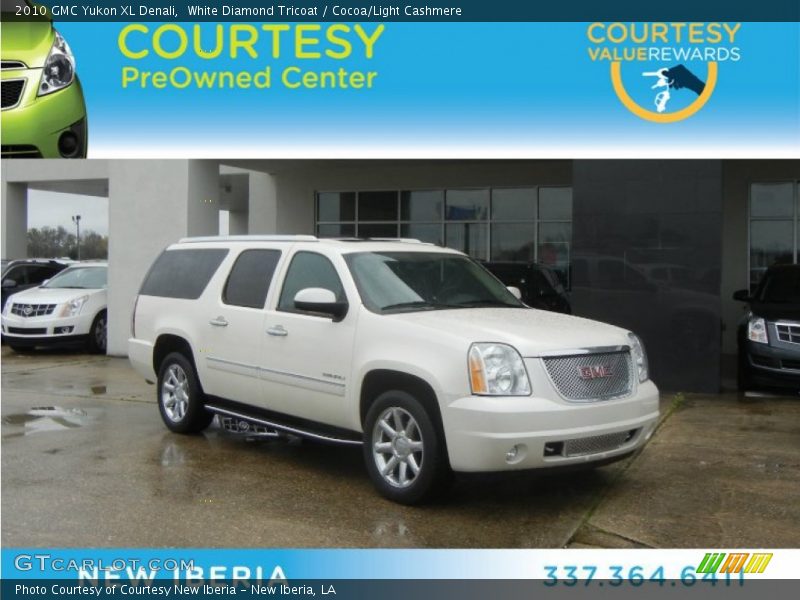 White Diamond Tricoat / Cocoa/Light Cashmere 2010 GMC Yukon XL Denali