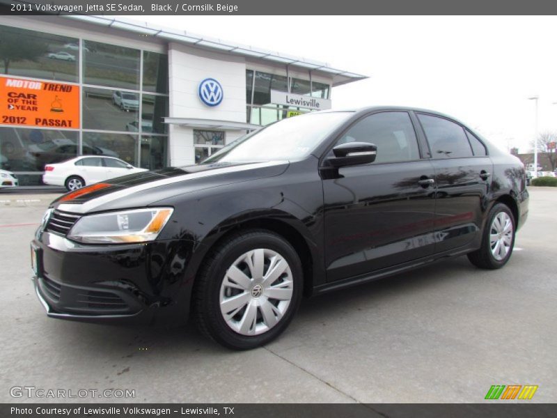 Black / Cornsilk Beige 2011 Volkswagen Jetta SE Sedan