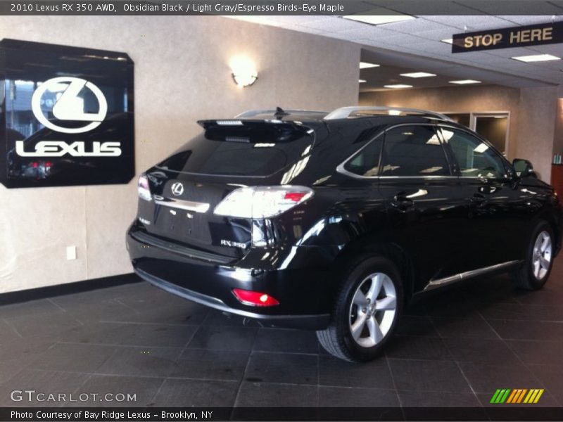 Obsidian Black / Light Gray/Espresso Birds-Eye Maple 2010 Lexus RX 350 AWD