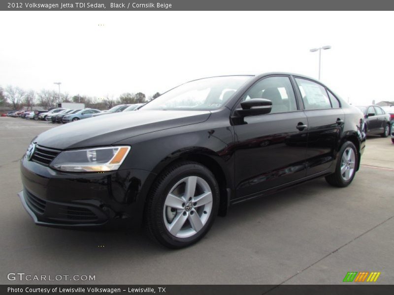 Black / Cornsilk Beige 2012 Volkswagen Jetta TDI Sedan