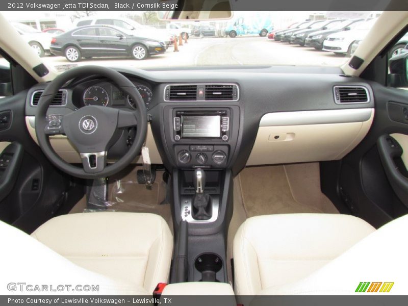 Black / Cornsilk Beige 2012 Volkswagen Jetta TDI Sedan