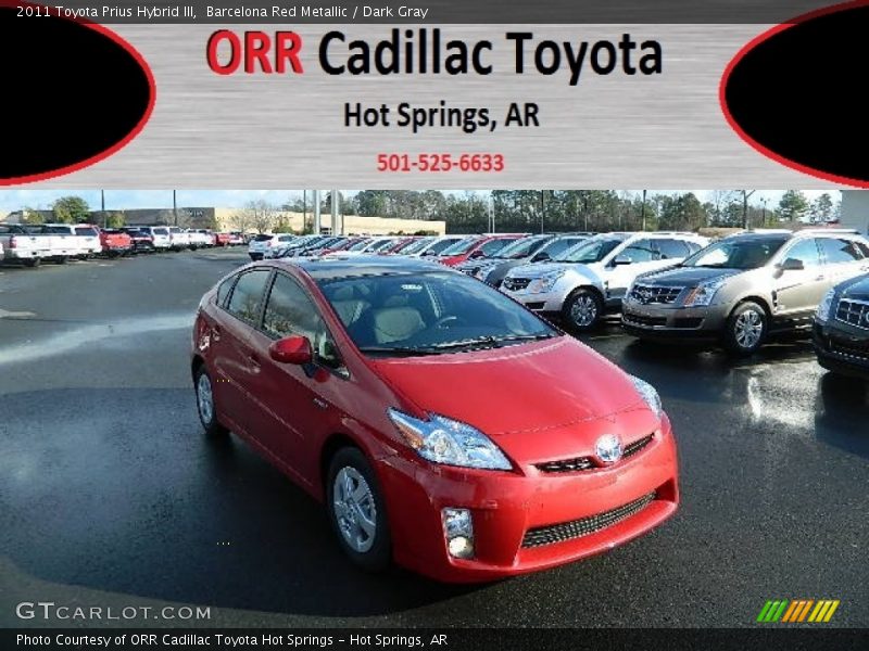 Barcelona Red Metallic / Dark Gray 2011 Toyota Prius Hybrid III