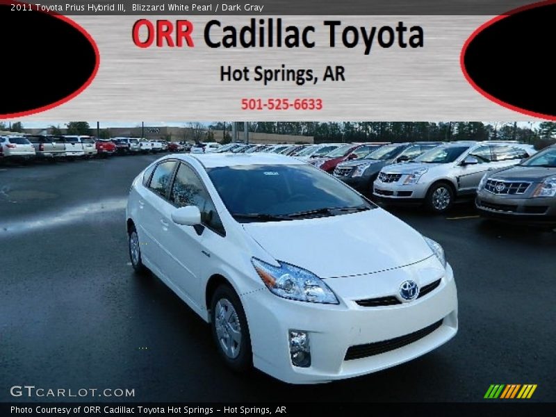 Blizzard White Pearl / Dark Gray 2011 Toyota Prius Hybrid III