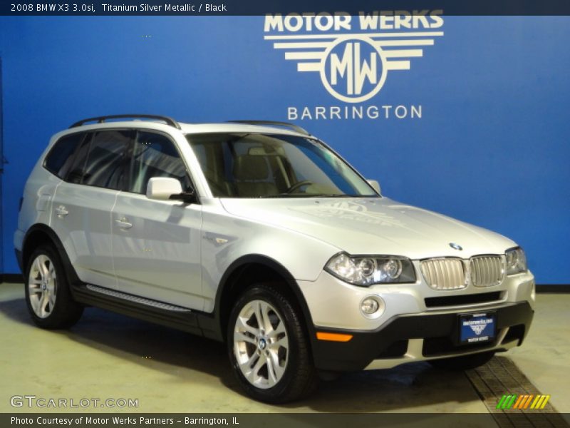 Titanium Silver Metallic / Black 2008 BMW X3 3.0si