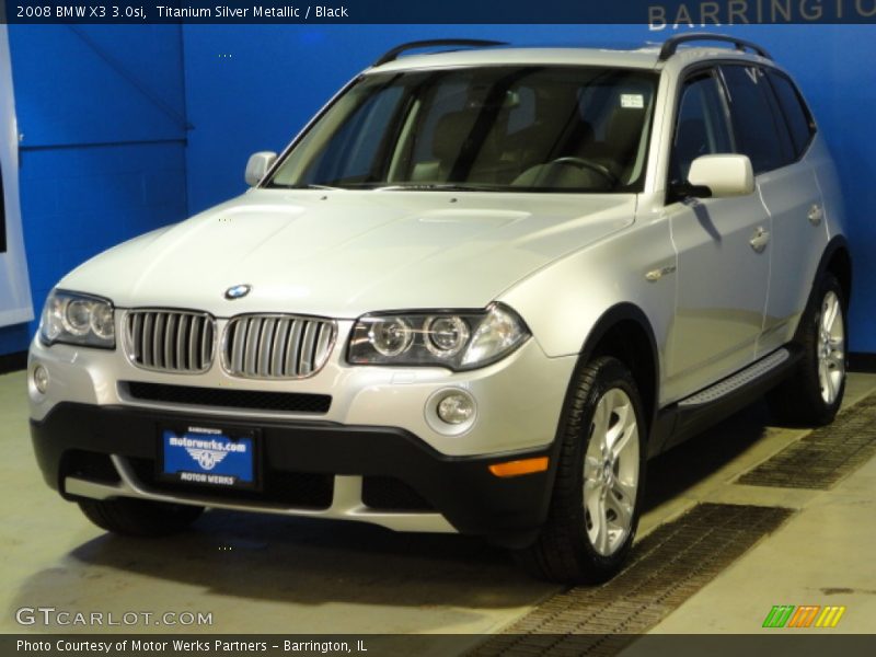 Titanium Silver Metallic / Black 2008 BMW X3 3.0si