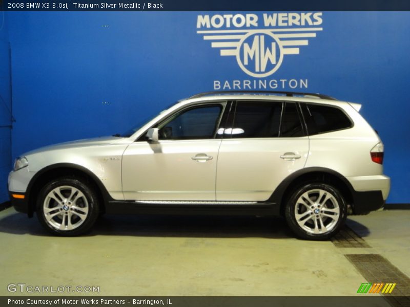 Titanium Silver Metallic / Black 2008 BMW X3 3.0si