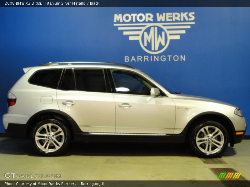 Titanium Silver Metallic / Black 2008 BMW X3 3.0si