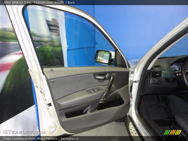 Titanium Silver Metallic / Black 2008 BMW X3 3.0si