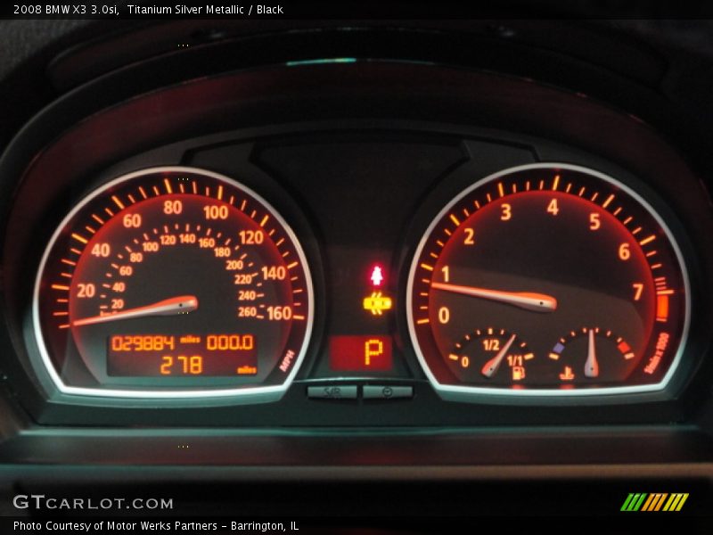 Titanium Silver Metallic / Black 2008 BMW X3 3.0si