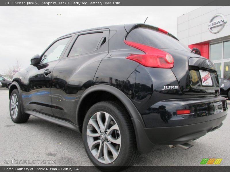 Sapphire Black / Black/Red Leather/Silver Trim 2012 Nissan Juke SL