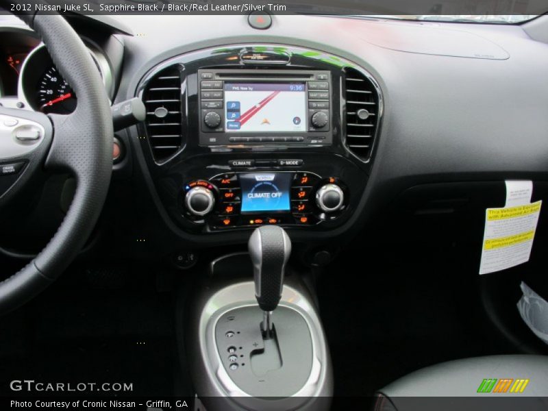 Sapphire Black / Black/Red Leather/Silver Trim 2012 Nissan Juke SL
