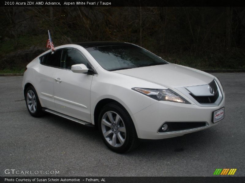 Aspen White Pearl / Taupe 2010 Acura ZDX AWD Advance
