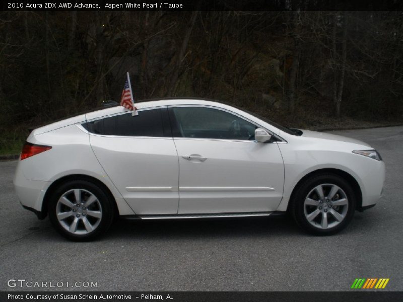 Aspen White Pearl / Taupe 2010 Acura ZDX AWD Advance