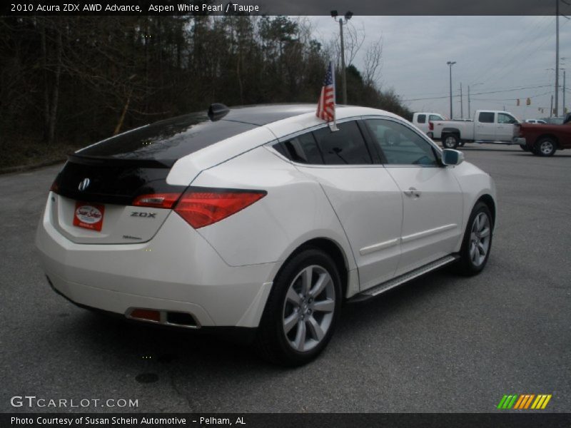 Aspen White Pearl / Taupe 2010 Acura ZDX AWD Advance