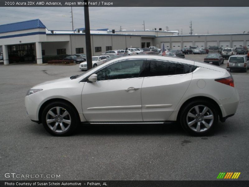 Aspen White Pearl / Taupe 2010 Acura ZDX AWD Advance