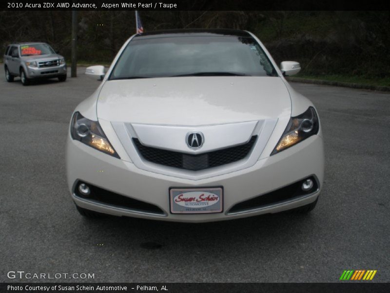 Aspen White Pearl / Taupe 2010 Acura ZDX AWD Advance