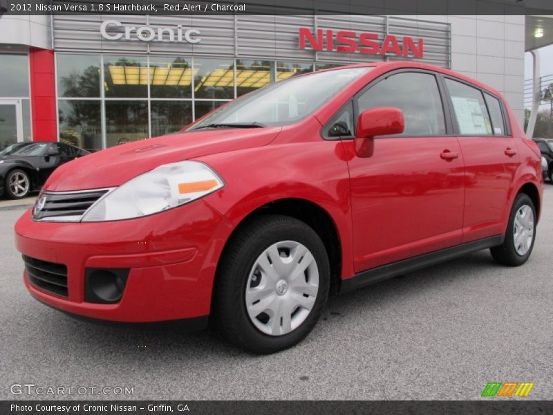 Red Alert / Charcoal 2012 Nissan Versa 1.8 S Hatchback