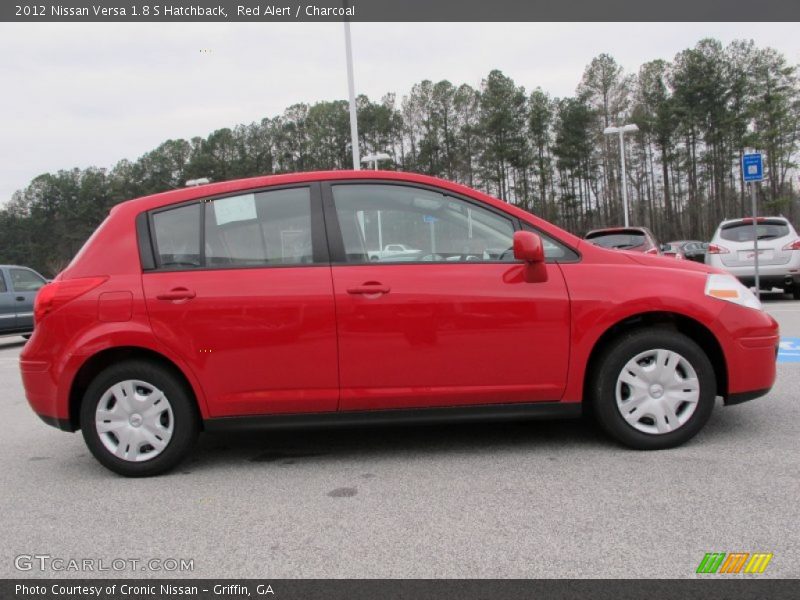 Red Alert / Charcoal 2012 Nissan Versa 1.8 S Hatchback
