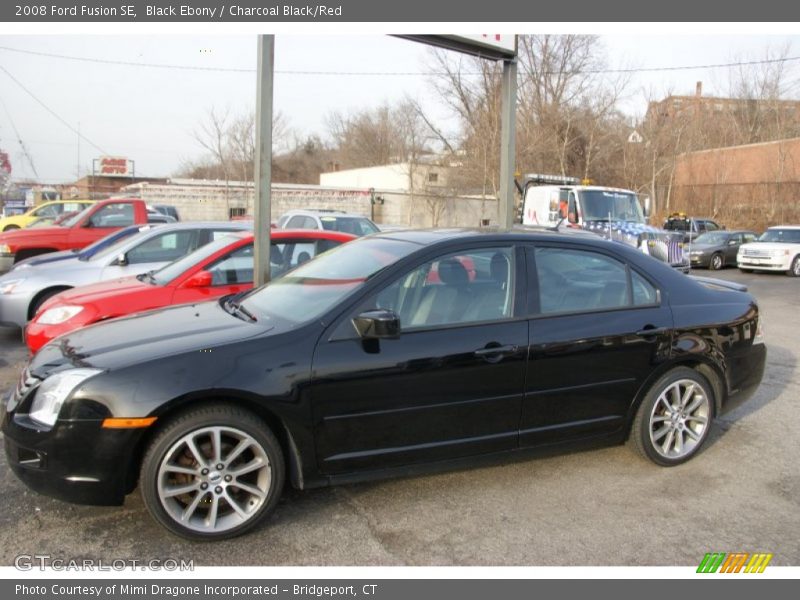 Black Ebony / Charcoal Black/Red 2008 Ford Fusion SE