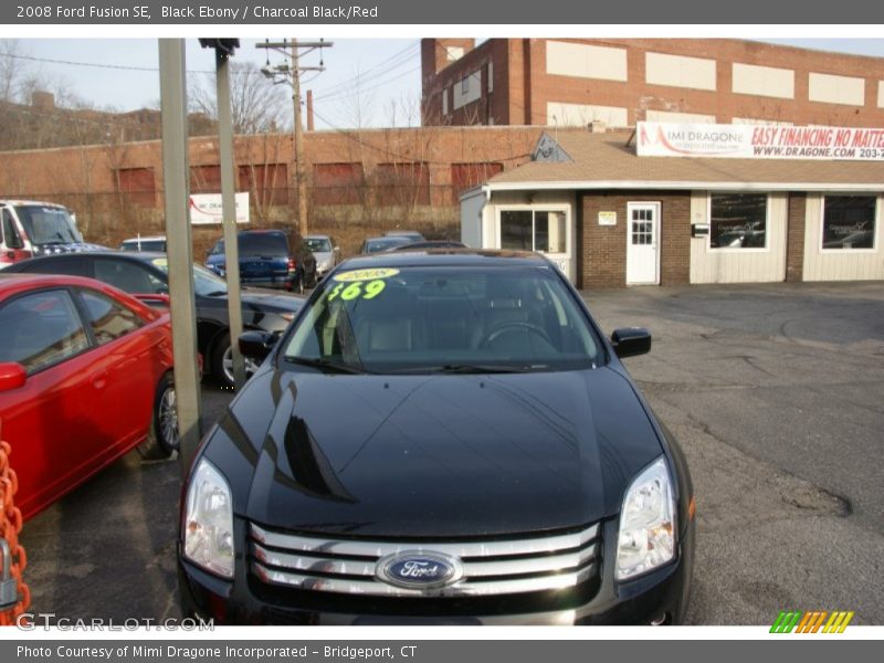 Black Ebony / Charcoal Black/Red 2008 Ford Fusion SE
