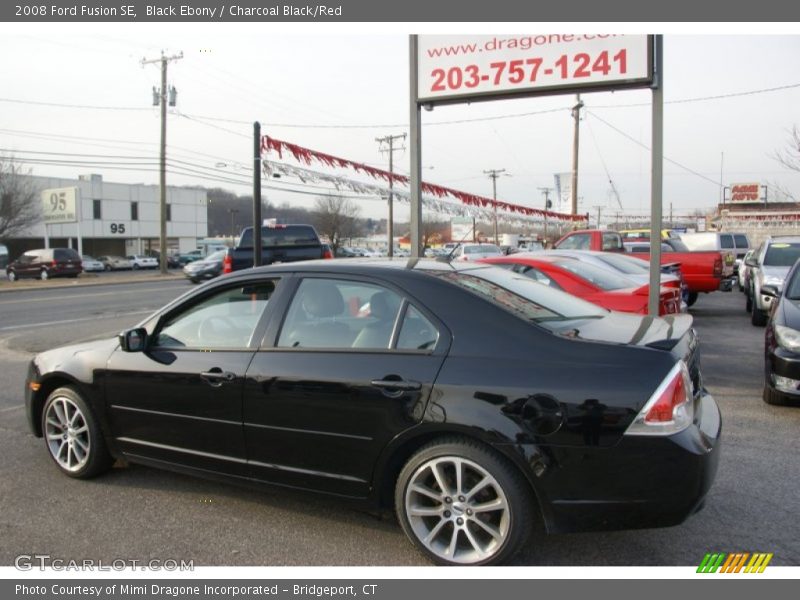 Black Ebony / Charcoal Black/Red 2008 Ford Fusion SE