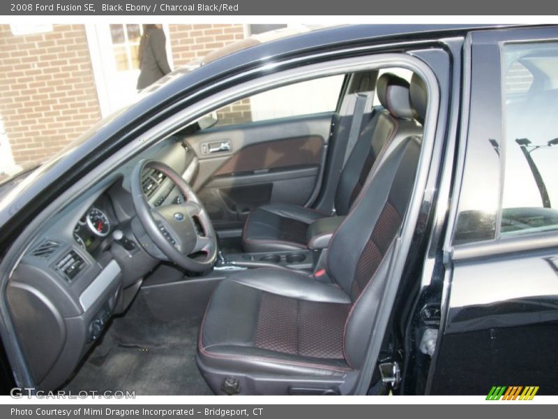 Black Ebony / Charcoal Black/Red 2008 Ford Fusion SE