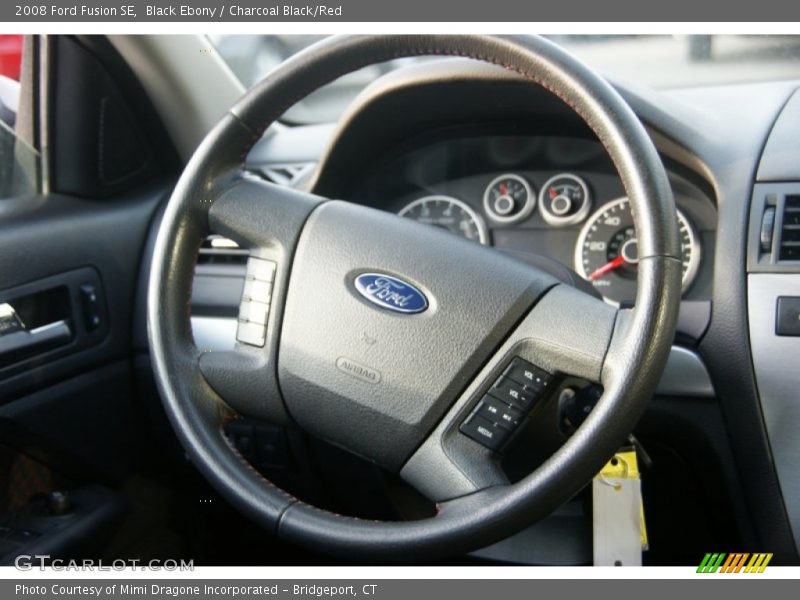 Black Ebony / Charcoal Black/Red 2008 Ford Fusion SE
